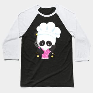 Cooking Panda, Baking Panda, Cute Panda, Whisk Baseball T-Shirt